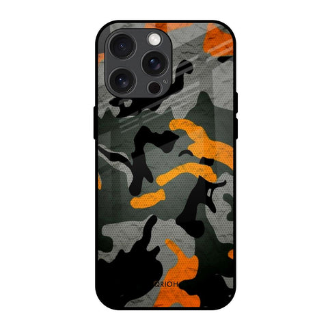 Camouflage Orange iPhone 15 Pro Max Glass Back Cover Online