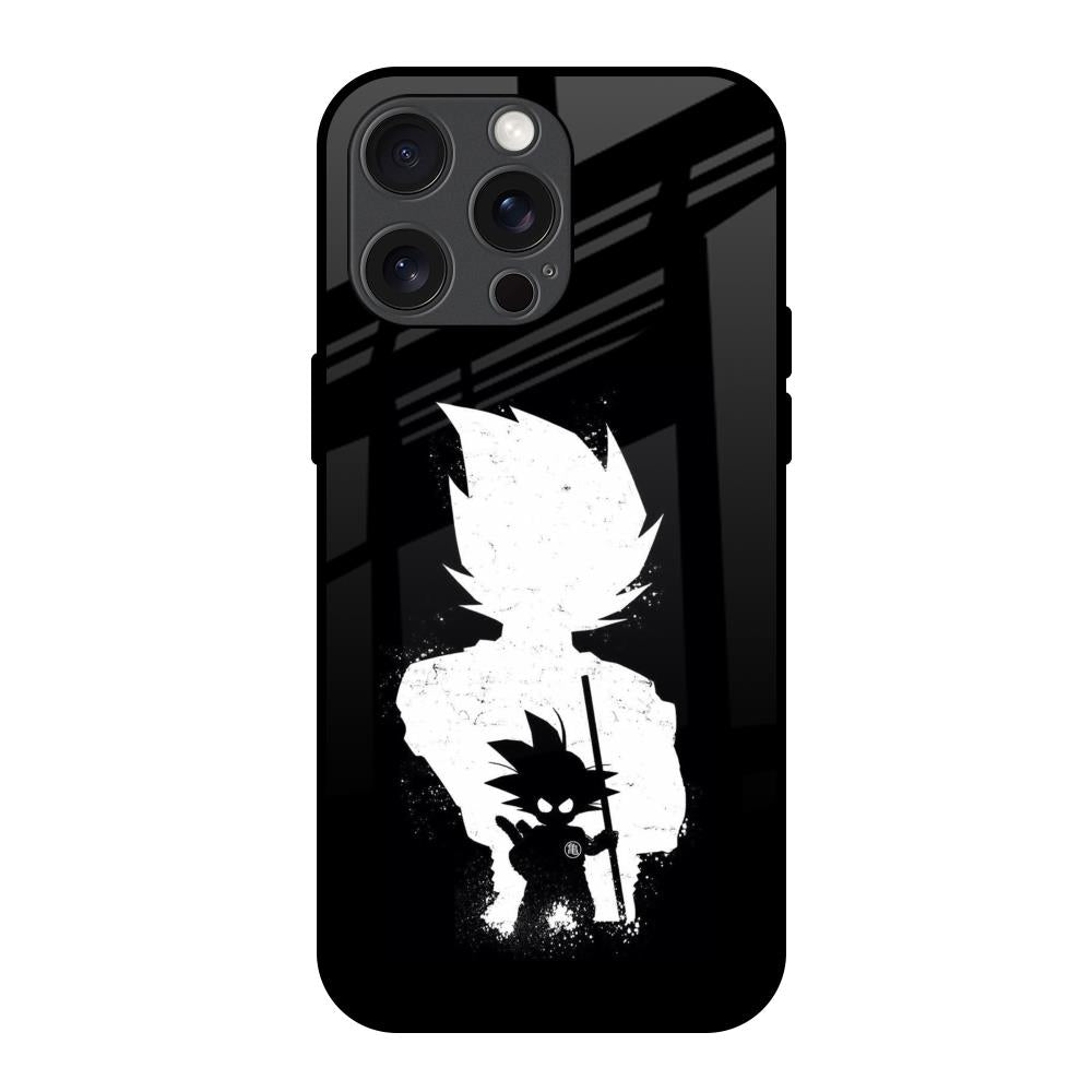 Monochrome Goku iPhone 15 Pro Max Glass Back Cover Online