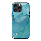 Blue Golden Glitter iPhone 15 Pro Max Glass Back Cover Online