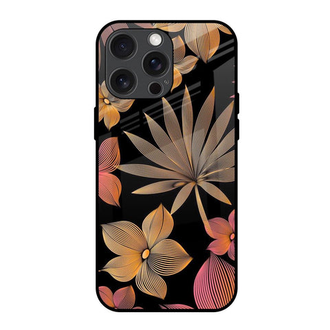 Lines Pattern Flowers iPhone 15 Pro Max Glass Back Cover Online