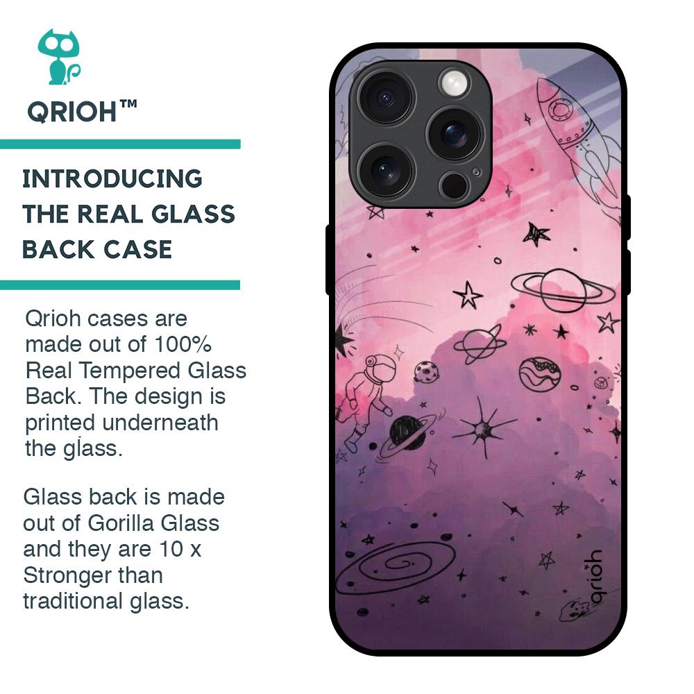 Space Doodles Glass Case for iPhone 15 Pro Max