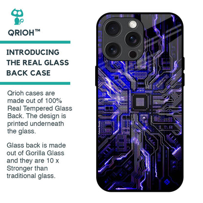 Techno Color Pattern Glass Case For iPhone 15 Pro Max