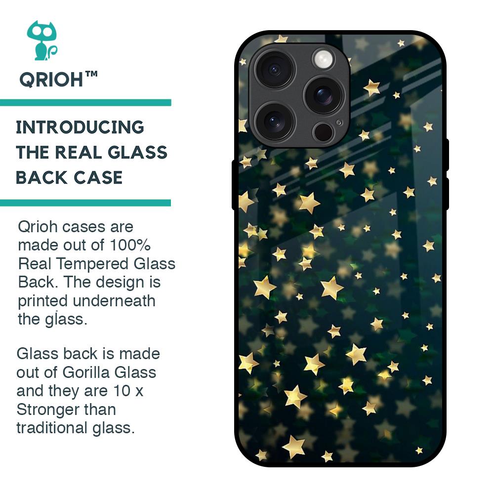 Dazzling Stars Glass Case For iPhone 15 Pro Max