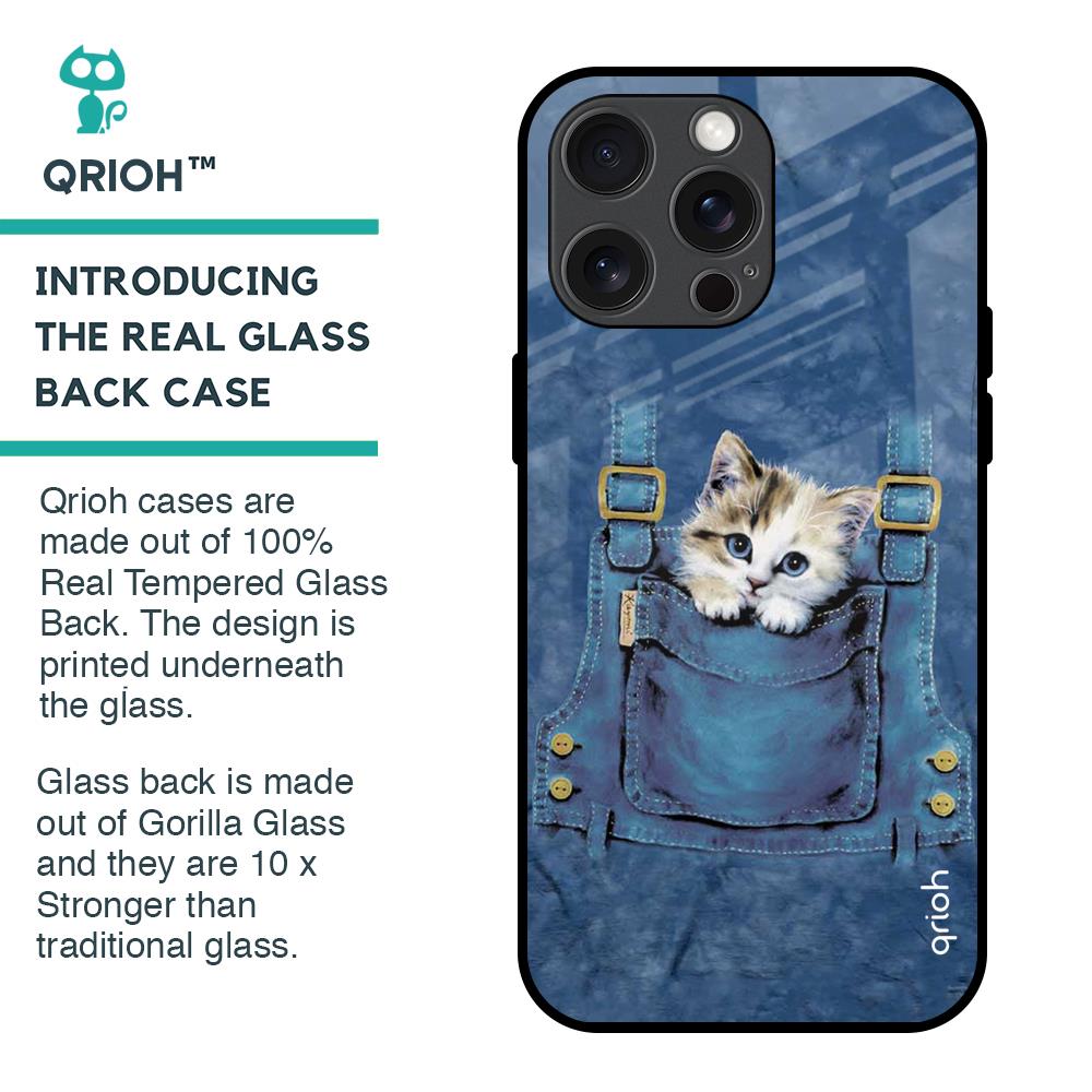 Kitty In Pocket Glass Case For iPhone 15 Pro Max