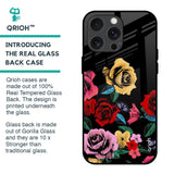 Floral Decorative Glass Case For iPhone 15 Pro Max