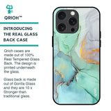 Green Marble Glass Case for iPhone 15 Pro Max