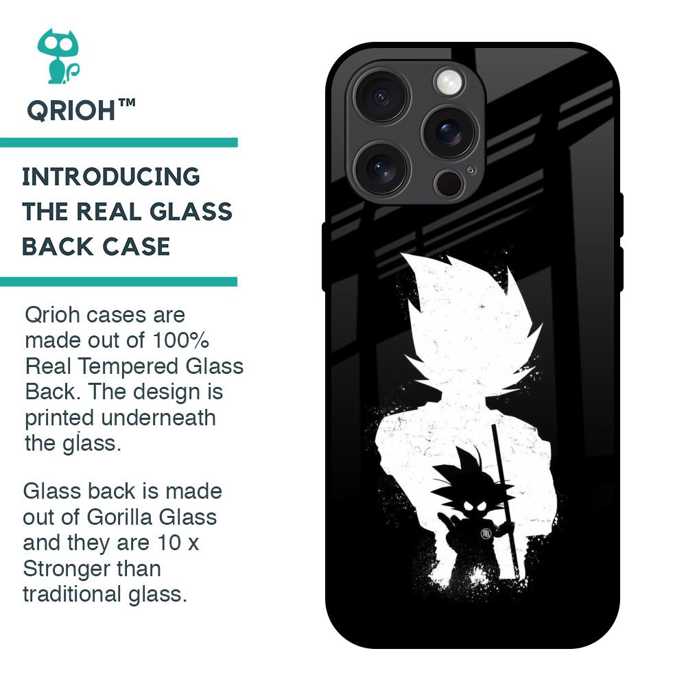 Monochrome Goku Glass Case for iPhone 15 Pro Max
