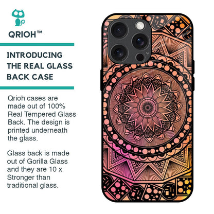 Floral Mandala Glass Case for iPhone 15 Pro Max