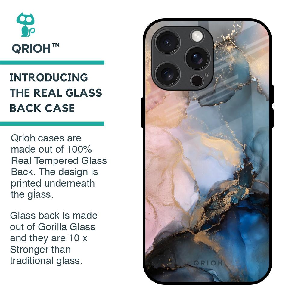 Marble Ink Abstract Glass Case for iPhone 15 Pro Max