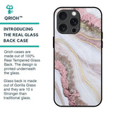 Pink & Gold Gllitter Marble Glass Case for iPhone 15 Pro Max