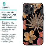 Lines Pattern Flowers Glass Case for iPhone 15 Pro Max
