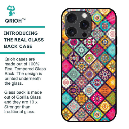 Multicolor Mandala Glass Case for iPhone 15 Pro Max
