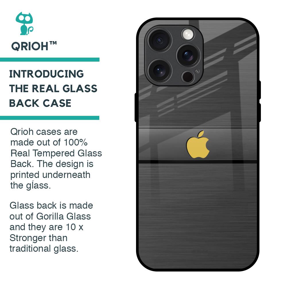 Grey Metallic Glass Case For iPhone 15 Pro Max