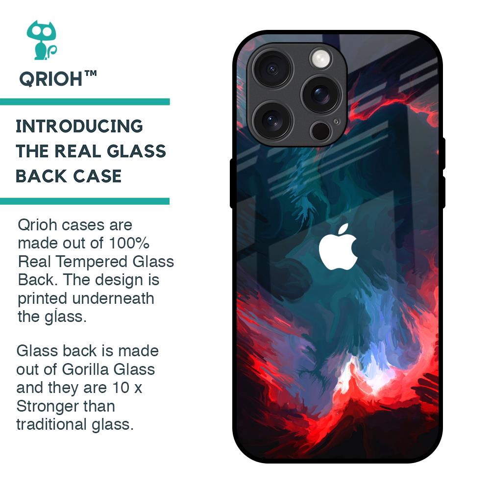 Brush Art Glass Case For iPhone 15 Pro Max