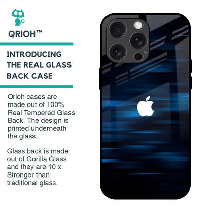 Blue Rough Abstract Glass Case for iPhone 15 Pro Max