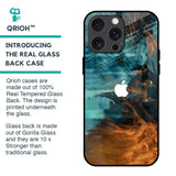 Golden Splash Glass Case for iPhone 15 Pro Max