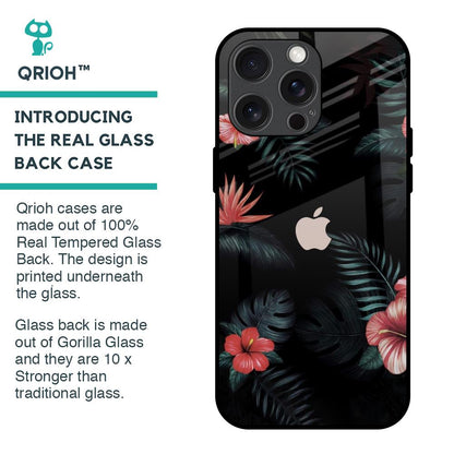 Tropical Art Flower Glass Case for iPhone 15 Pro Max