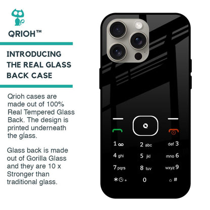 Classic Keypad Pattern Glass Case for iPhone 15 Pro Max
