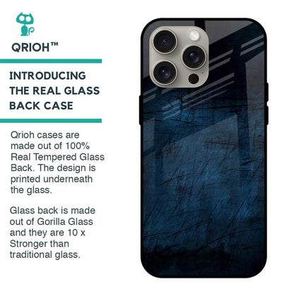Dark Blue Grunge Glass Case for iPhone 15 Pro Max