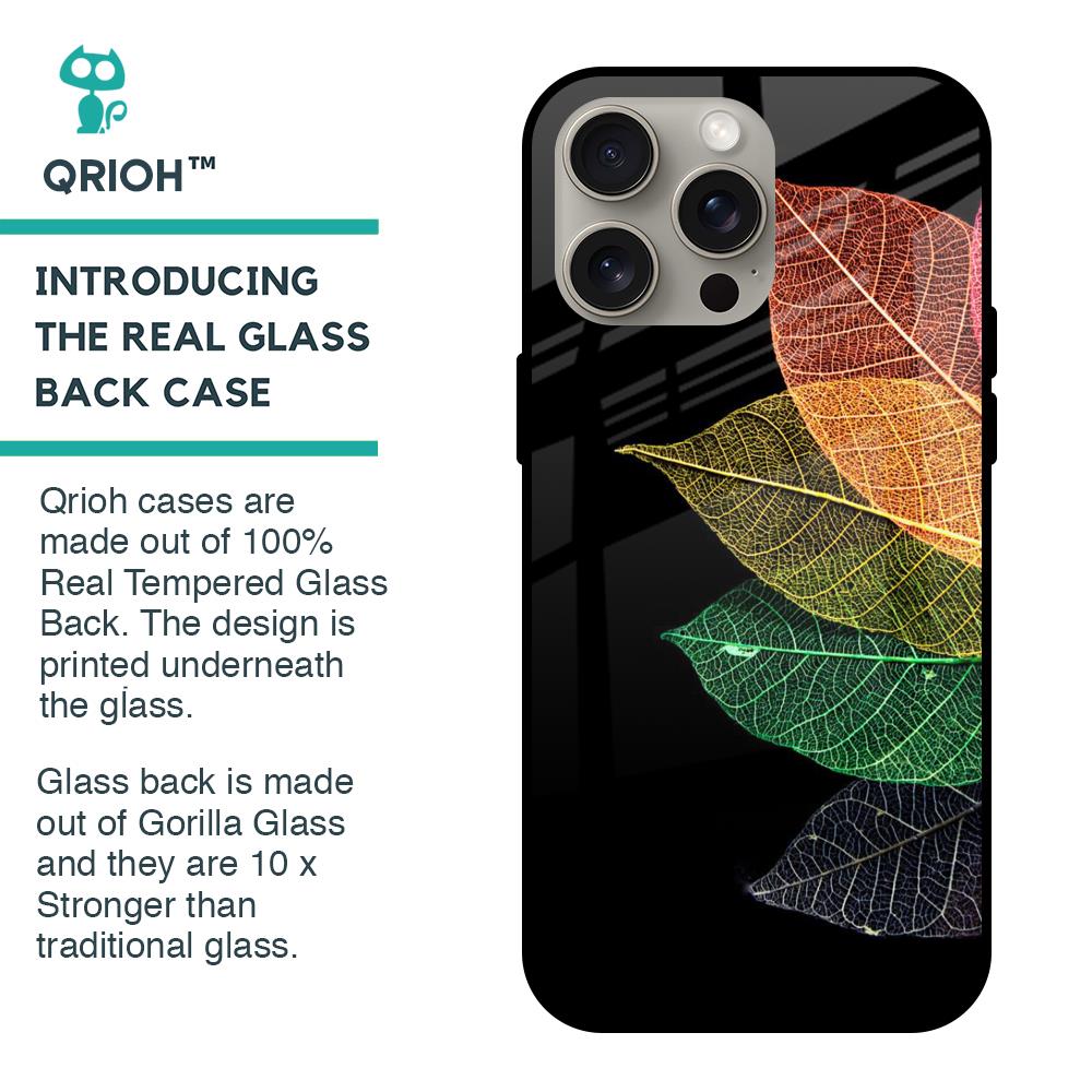 Colorful Leaves Glass Case for iPhone 15 Pro Max