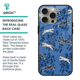 Blue Cheetah Glass Case for iPhone 15 Pro Max