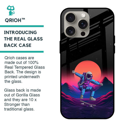 Retro Astronaut Glass Case for iPhone 15 Pro Max