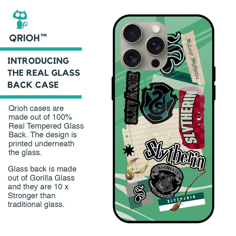 Slytherin Glass Case for iPhone 15 Pro Max
