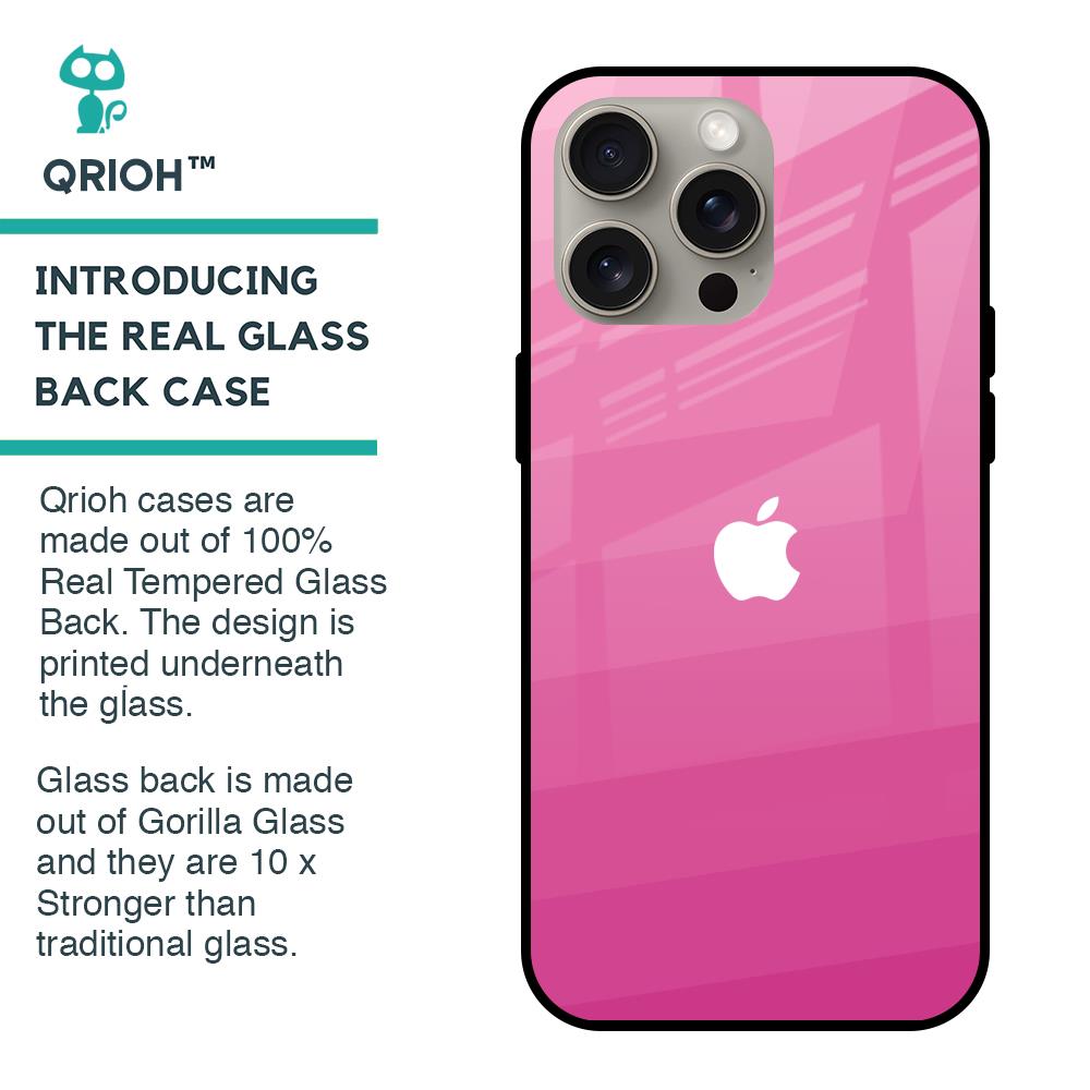 Pink Ribbon Caddy Glass Case for iPhone 15 Pro Max