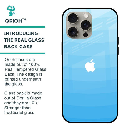 Wavy Blue Pattern Glass Case for iPhone 15 Pro Max