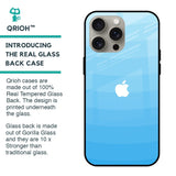 Wavy Blue Pattern Glass Case for iPhone 15 Pro Max