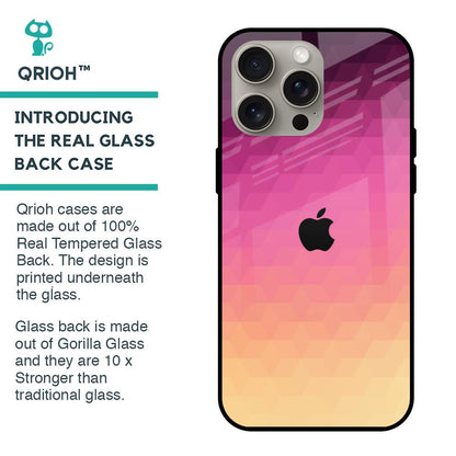 Geometric Pink Diamond Glass Case for iPhone 15 Pro Max