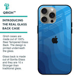 Blue Wave Abstract Glass Case for iPhone 15 Pro Max