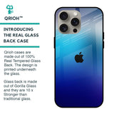 Blue Rhombus Pattern Glass Case for iPhone 15 Pro Max