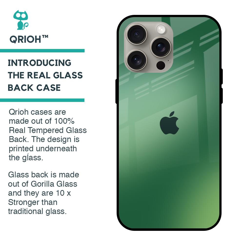 Green Grunge Texture Glass Case for iPhone 15 Pro Max