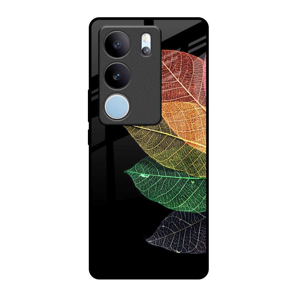 Colorful Leaves Vivo V29 5G Glass Back Cover Online