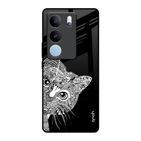 Kitten Mandala Vivo V29 5G Glass Back Cover Online
