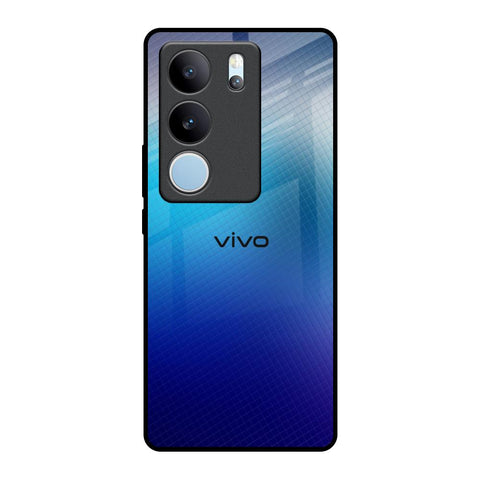 Blue Rhombus Pattern Vivo V29 5G Glass Back Cover Online
