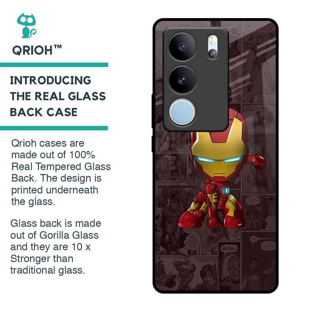 Angry Baby Super Hero Glass Case for Vivo V29 5G