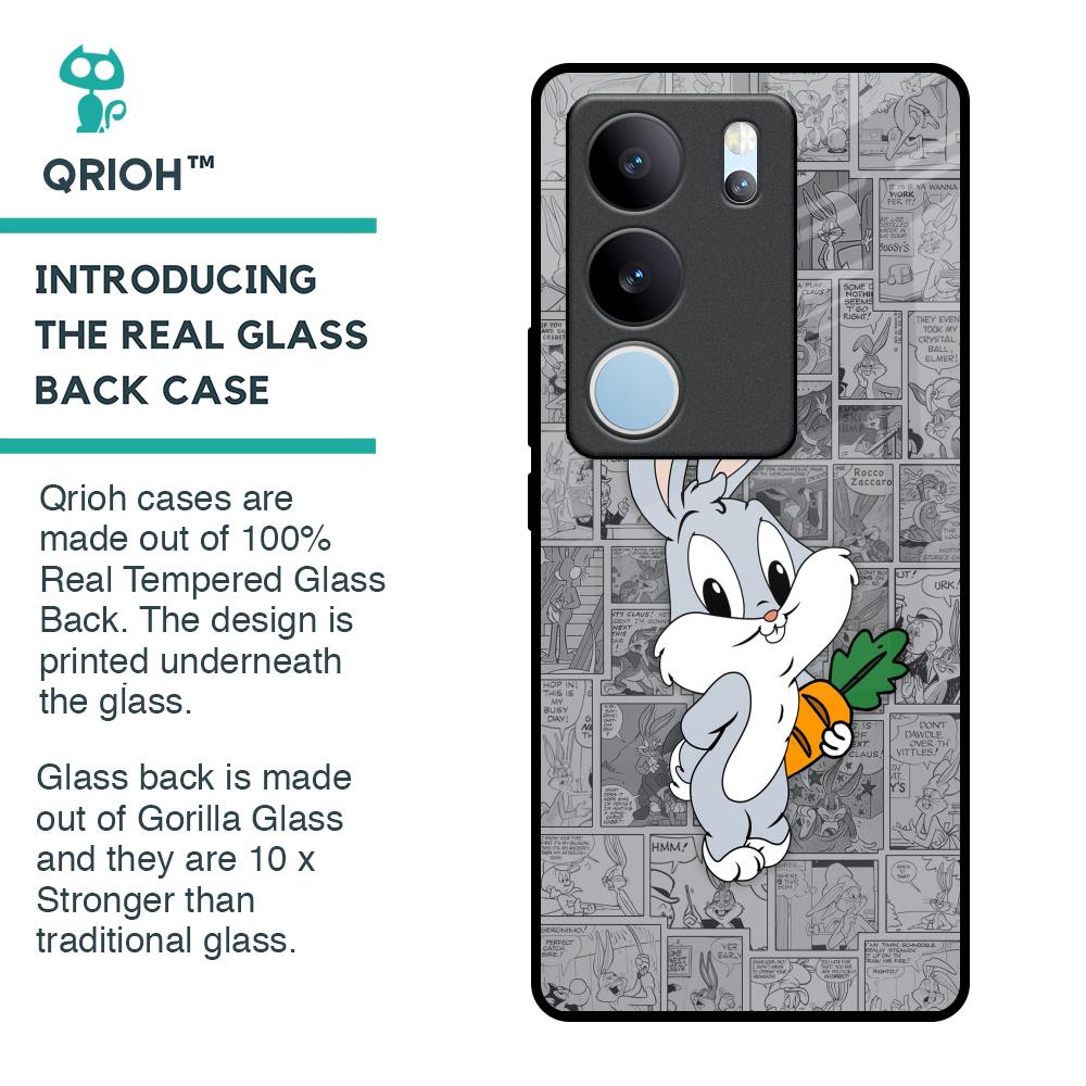 Cute Baby Bunny Glass Case for Vivo V29 5G