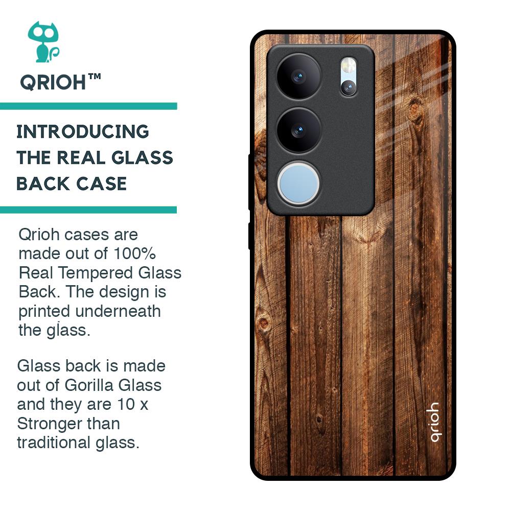 Timber Printed Glass Case for Vivo V29 5G