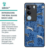 Blue Cheetah Glass Case for Vivo V29 5G