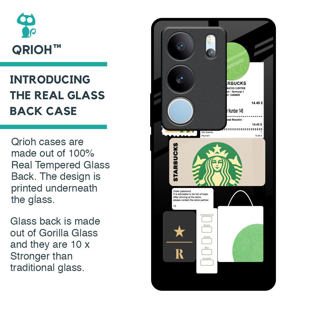 Coffee Latte Glass Case for Vivo V29 5G