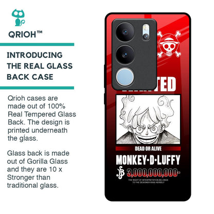 Luffy Wanted Glass Case for Vivo V29 5G