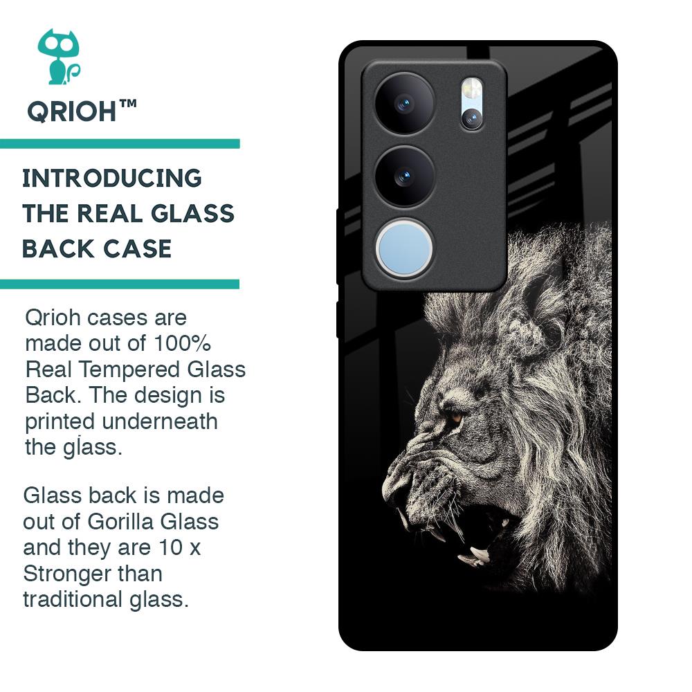 Brave Lion Glass Case for Vivo V29 5G