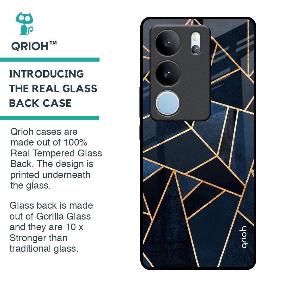 Abstract Tiles Glass Case for Vivo V29 5G