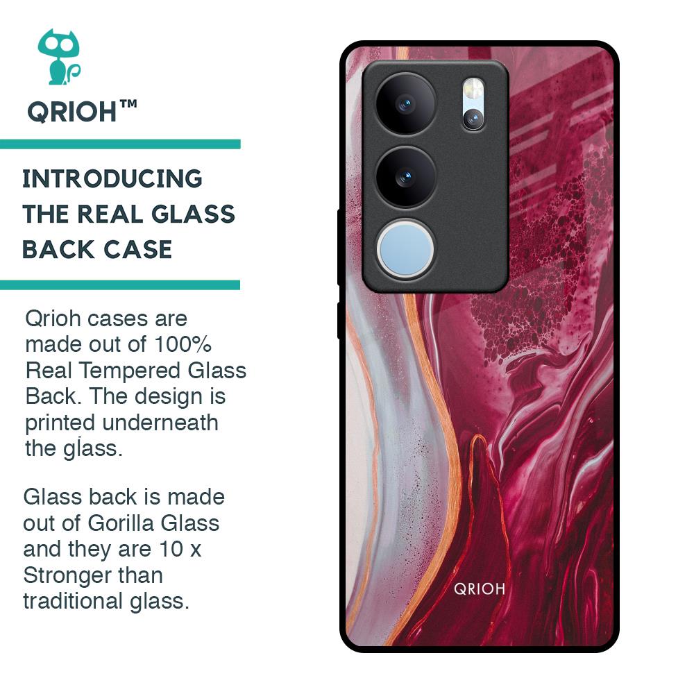 Crimson Ruby Glass Case for Vivo V29 5G