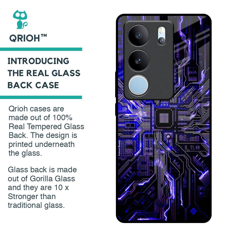 Techno Color Pattern Glass Case For Vivo V29 5G