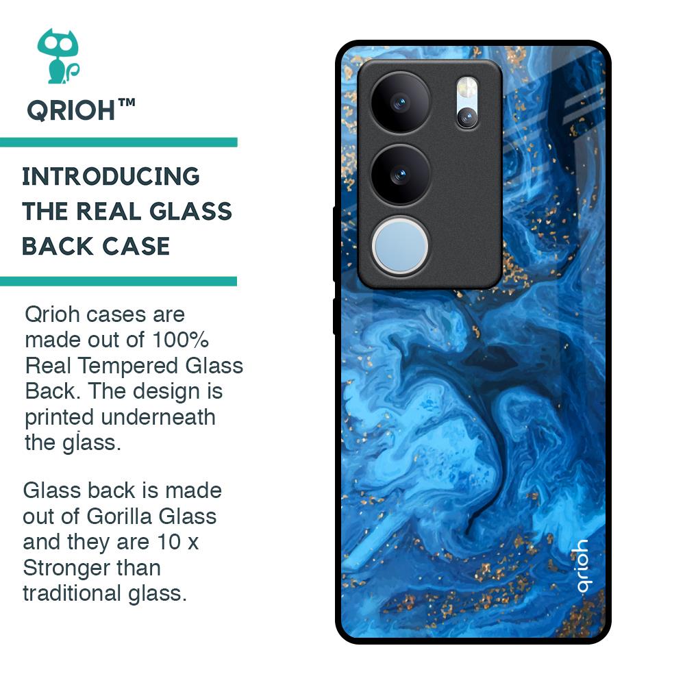 Gold Sprinkle Glass Case for Vivo V29 5G