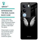 White Angel Wings Glass Case for Vivo V29 5G