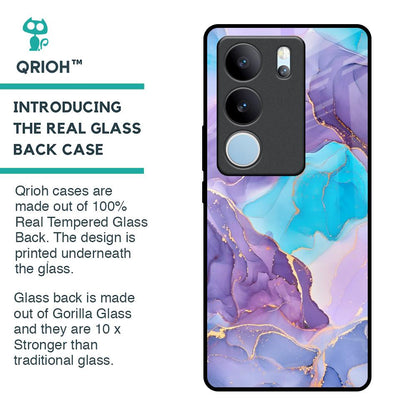 Alcohol ink Marble Glass Case for Vivo V29 5G